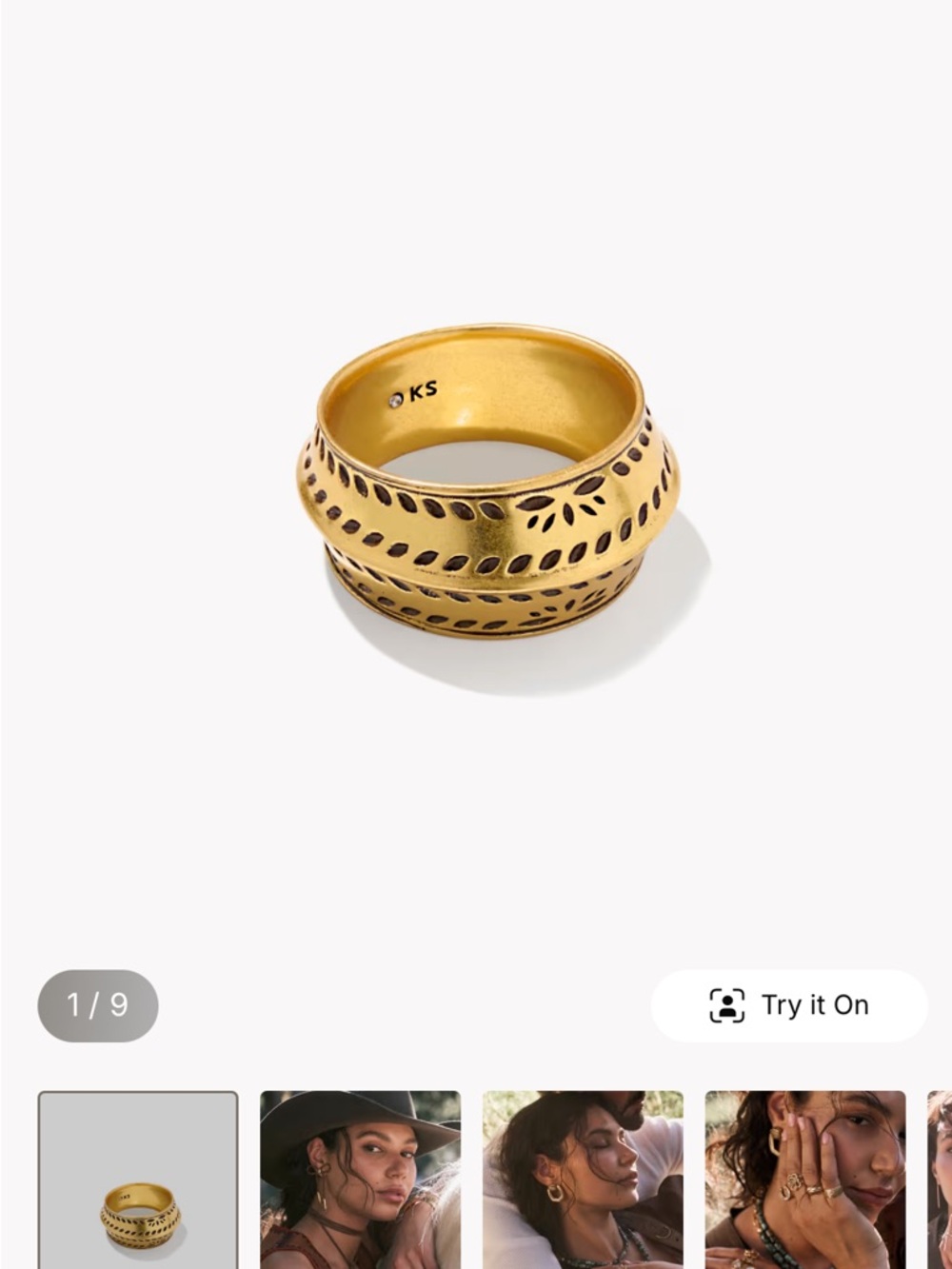 Kendra Scott Gold-Tone Etched Stack Ring